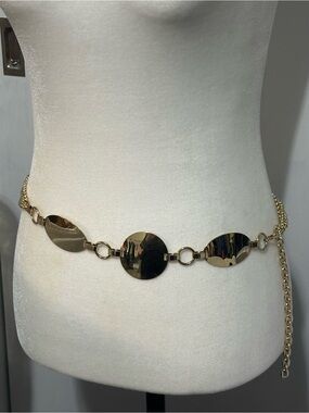 trendy gold-tone metal chain belt geometric boho glam hip